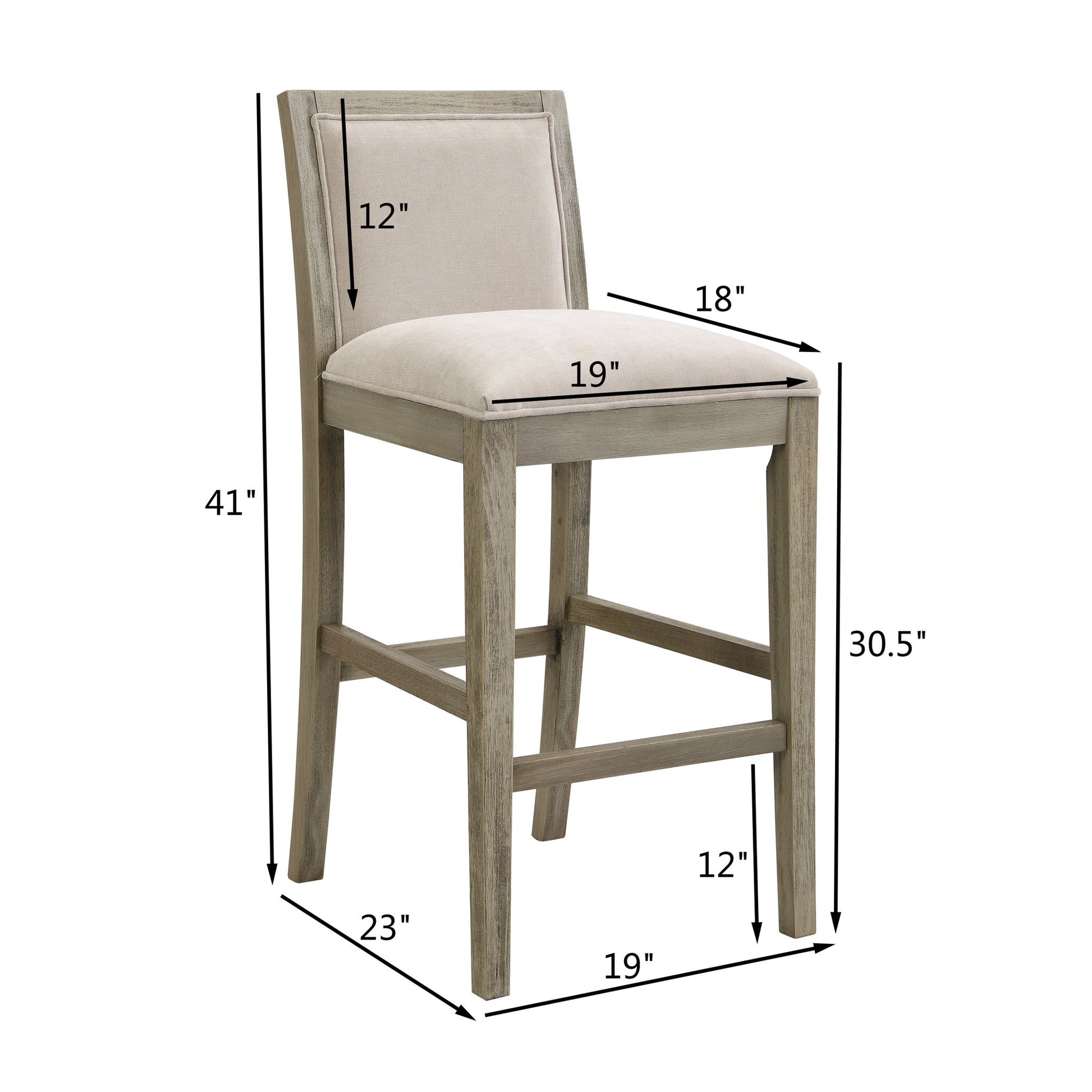 Upholstered Barstools (Set of 2) Noble House