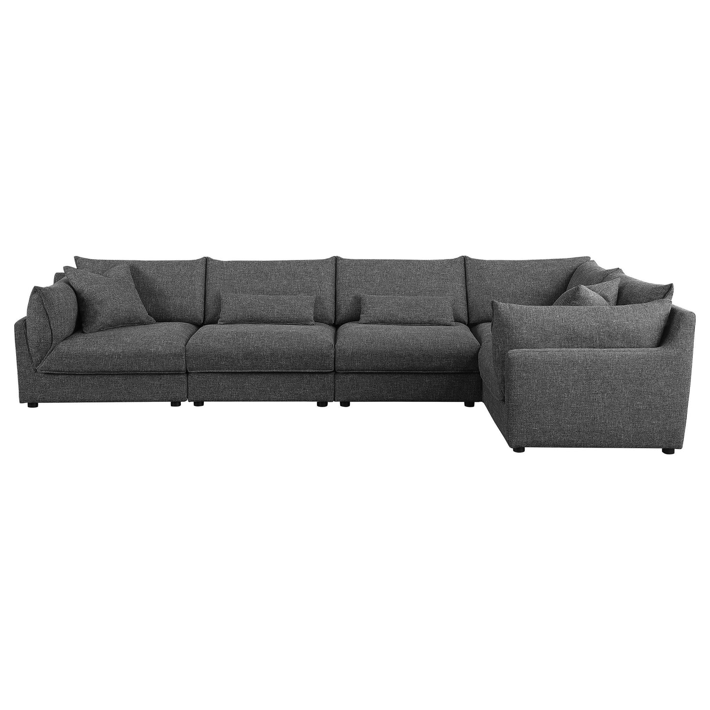 Tomasina - Modular Sectional Sofa With Corner, Armless Chairs And Armchairs - Black Furniture Max