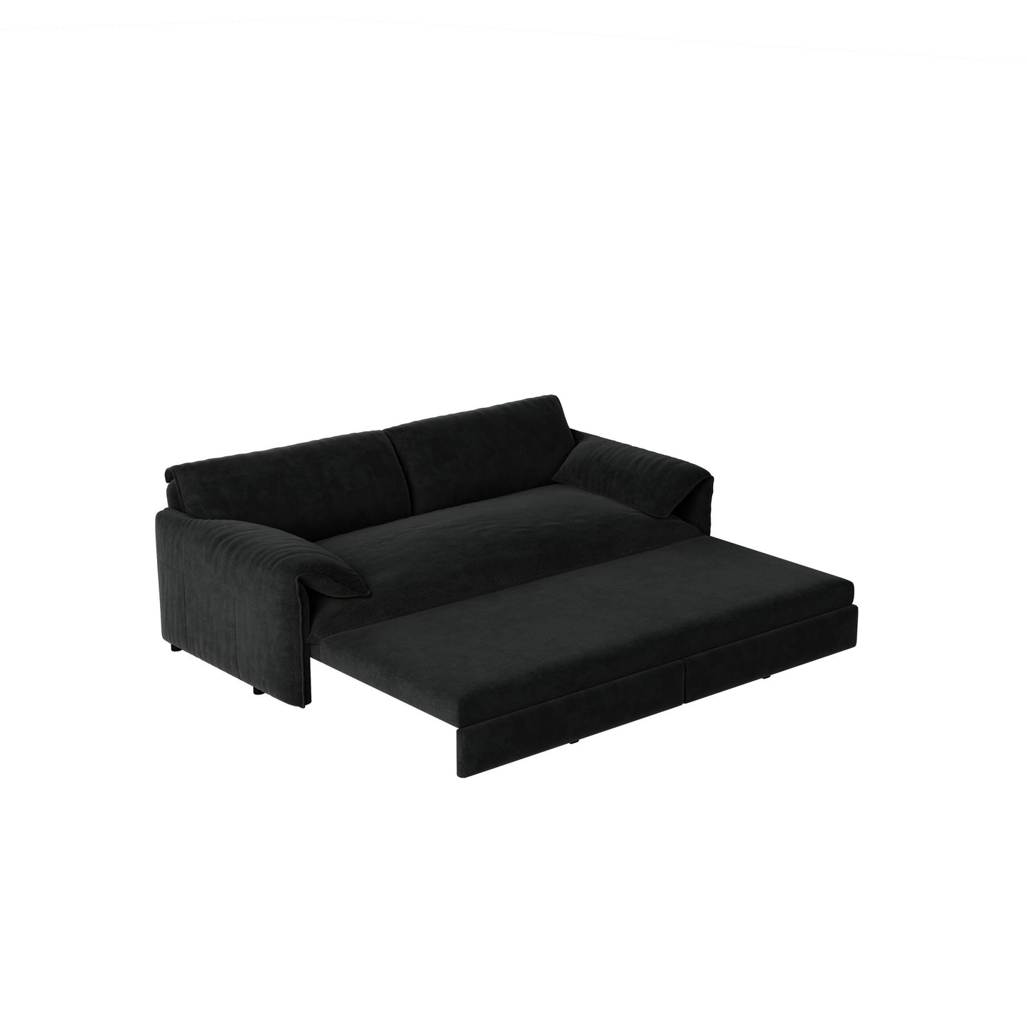 Pull Out 3 In 1 Convertible Sleeper Sofa With Side Storage, Multi Functional Home Essentials
