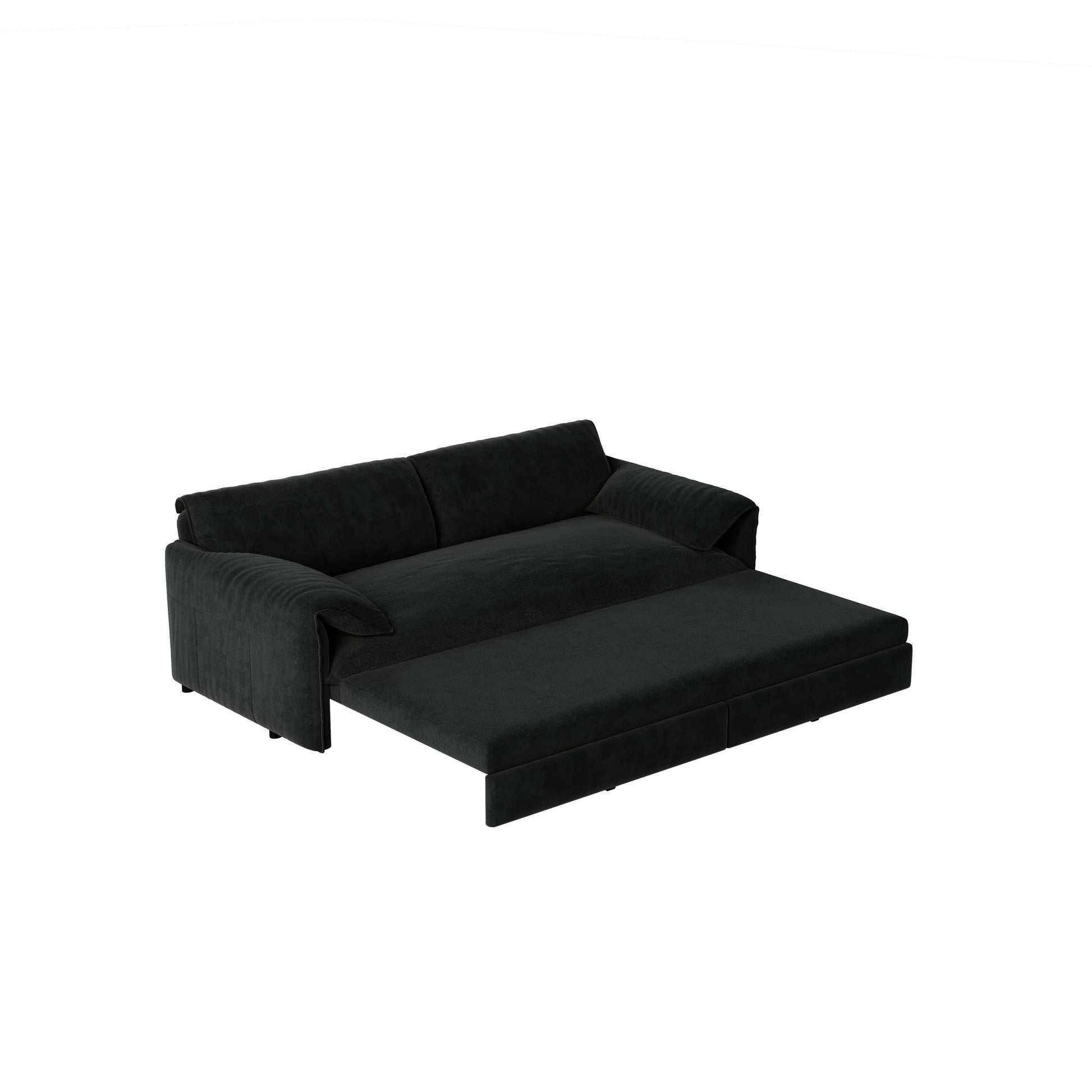 Pull Out 3 In 1 Convertible Sleeper Sofa With Side Storage, Multi Functional Home Essentials