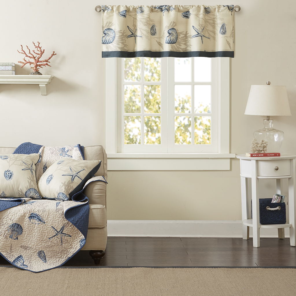 Bayside - Printed Valance - Navy