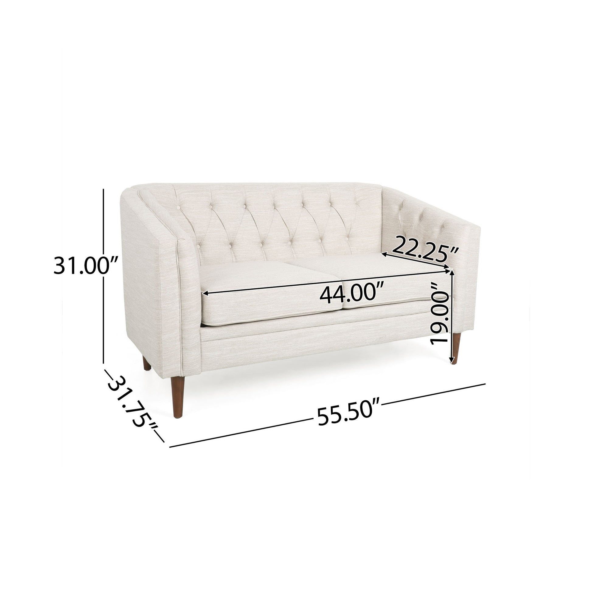 Sophisticated Loveseat With Diamond Stitched Detailing Noble House