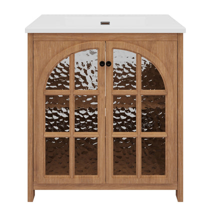 Vintage Farmhouse Bathroom Vanity With Ceramic Sink Noble House