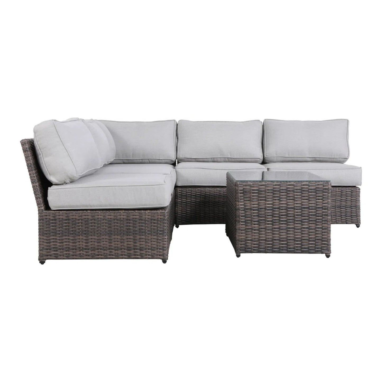 Comfortable Modern Patio Rattan Sectional Set With Cushions LSI Patio Furniture