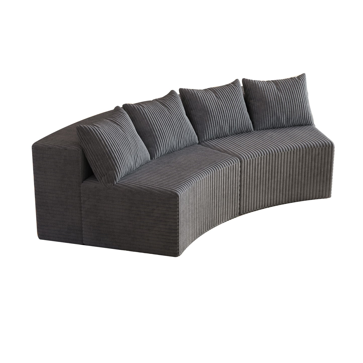 Curved Sectional Sofa With 4 Pillows, Modular Semi Circular Design Home Essentials