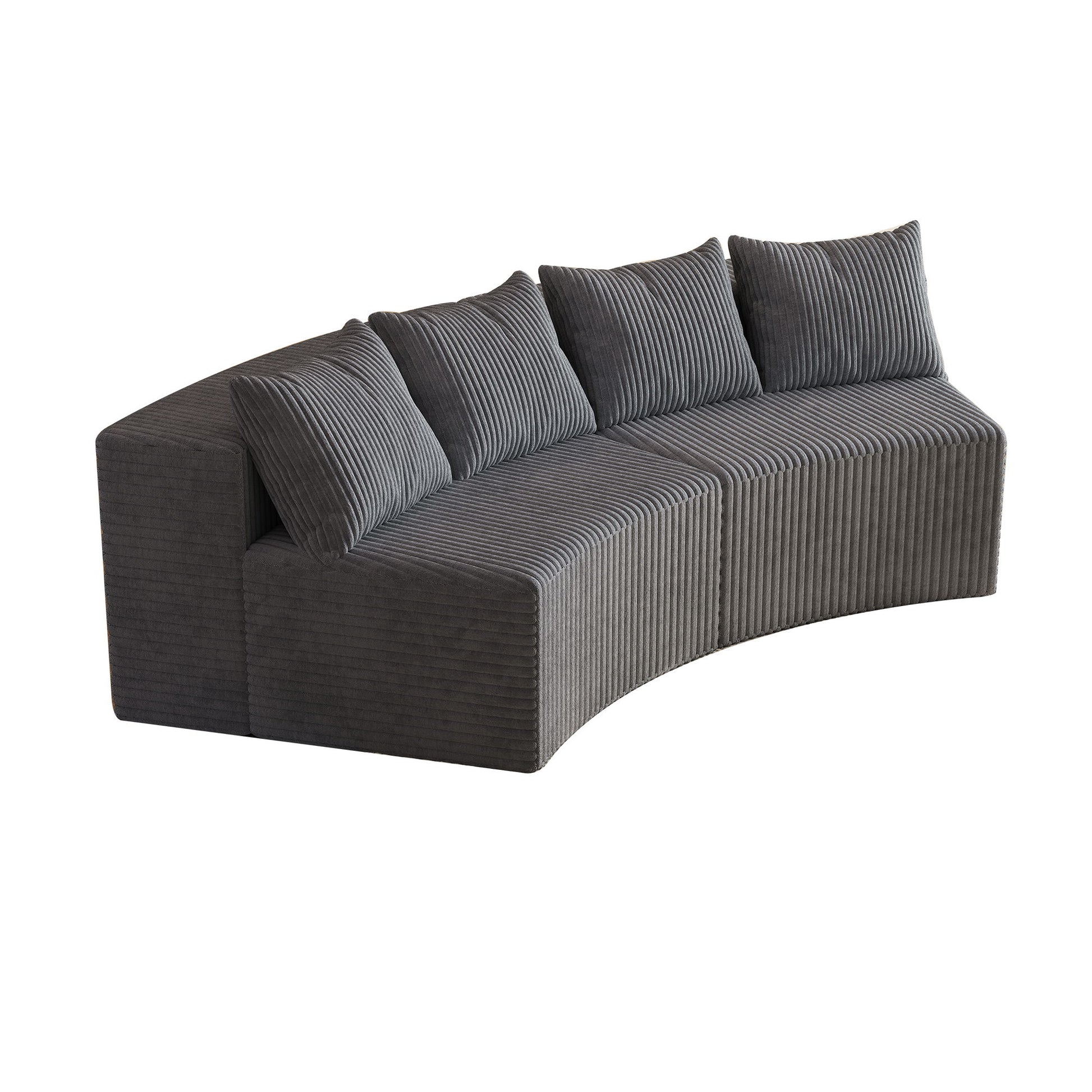 Curved Sectional Sofa With 4 Pillows, Modular Semi Circular Design Home Essentials