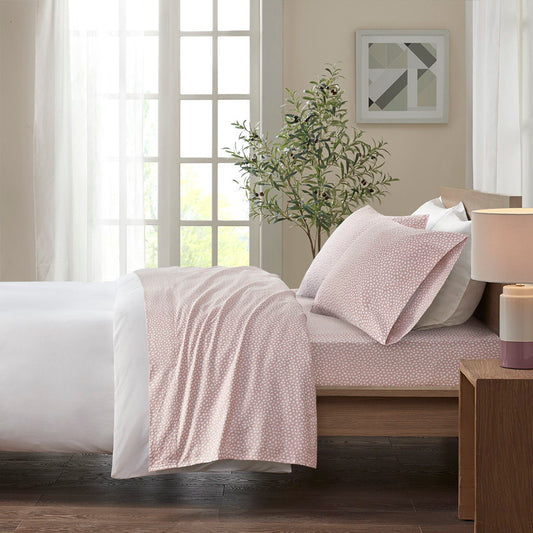 Queen Cozy 100% Printed Sheet Set - Blush Dots True North by Sleep Philosophy