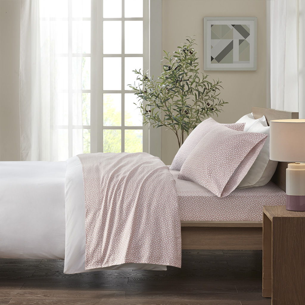 King Cozy 100% Printed Sheet Set - Blush Dots True North by Sleep Philosophy
