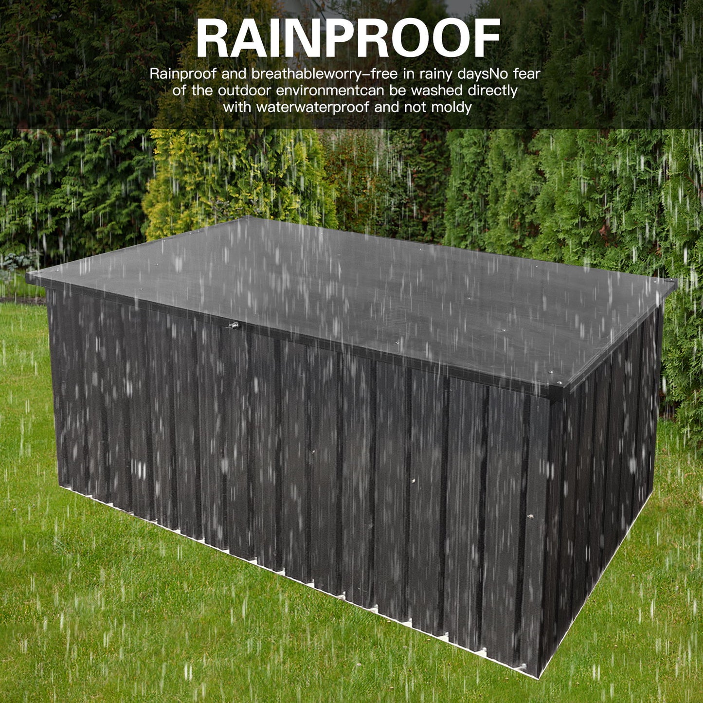 Metal Storage Box Store Large Out Door Use - Black Home Essentials