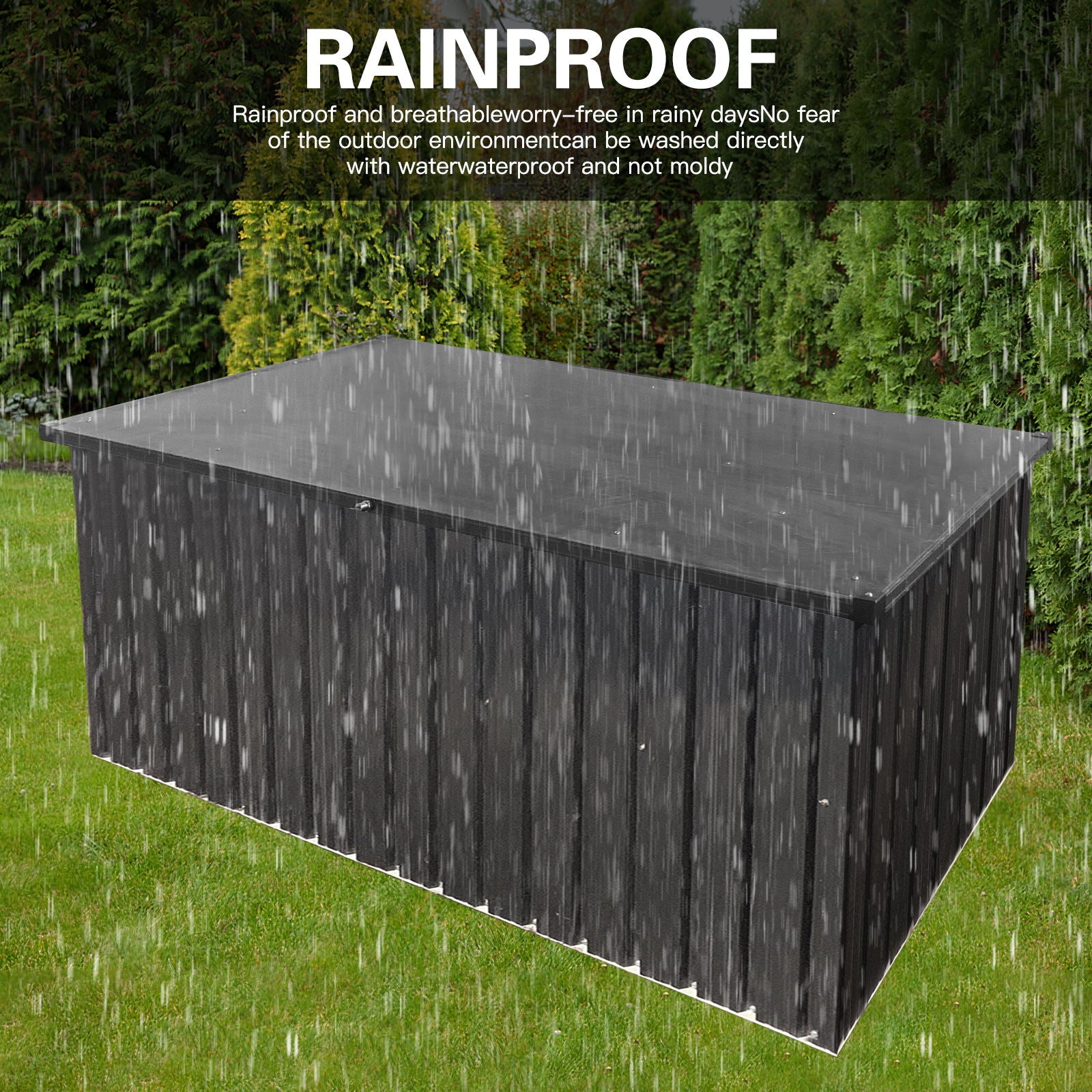 Metal Storage Box Store Large Out Door Use - Black Home Essentials