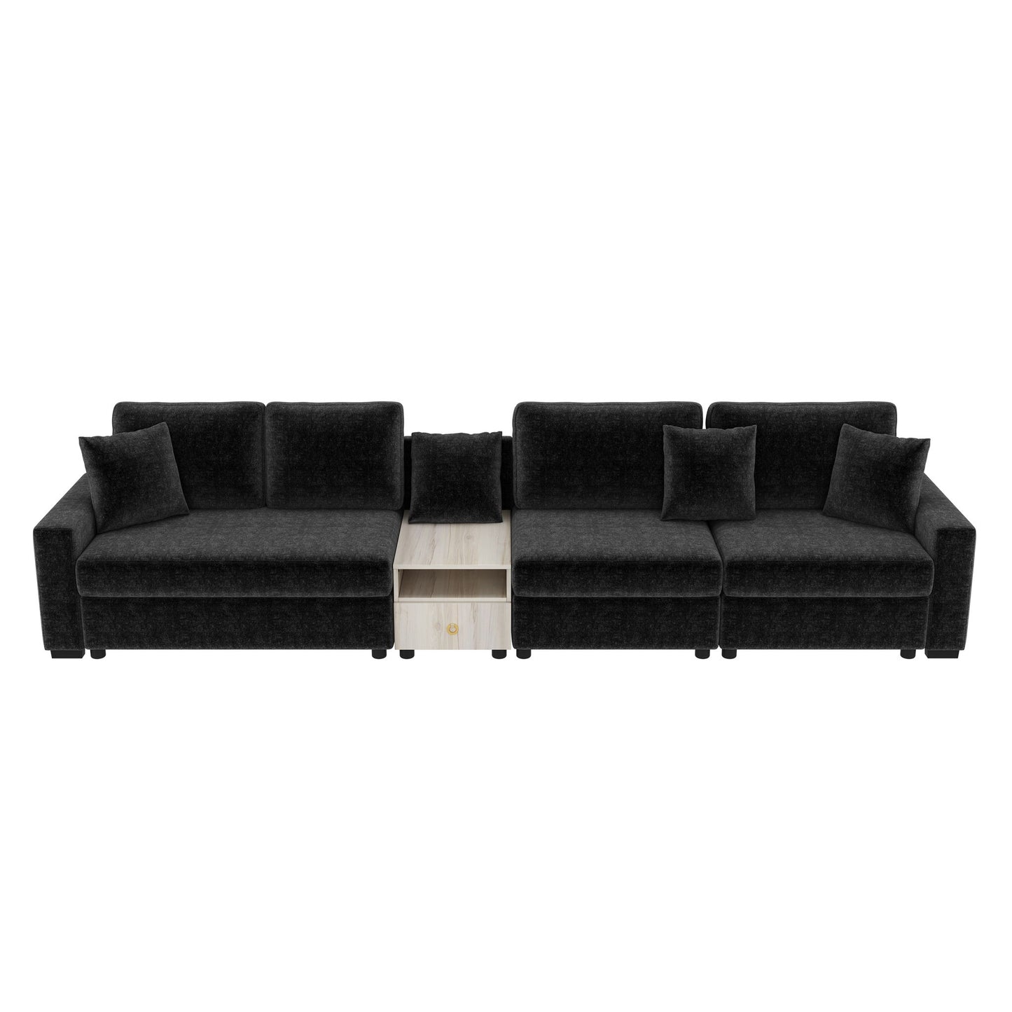 Modular Sofa Couch With Storage Armrest And Center Console Noble House