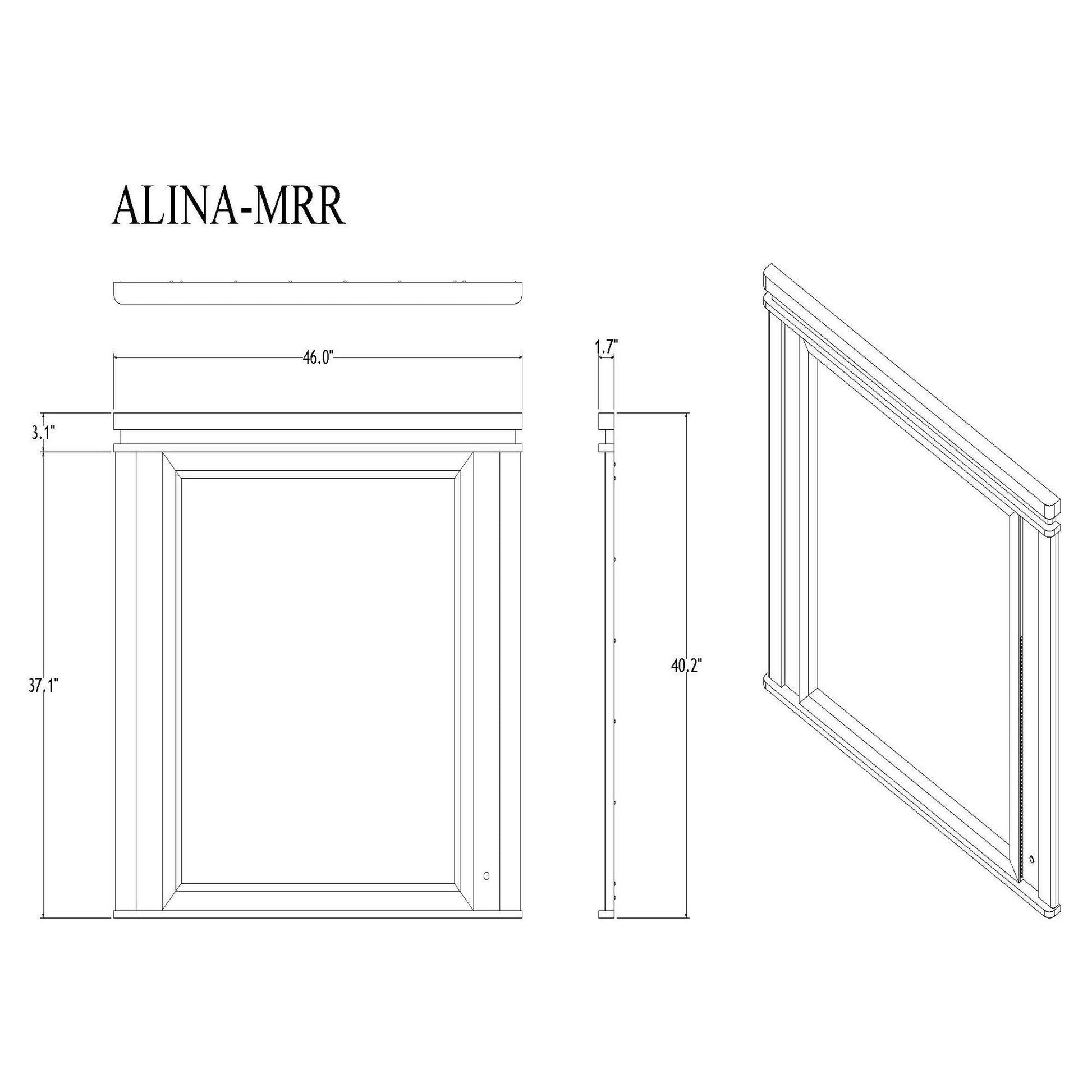 Adalid - Square Shaped Mirror With LED Lighting And Glittered Detailing - White Global Furniture USA