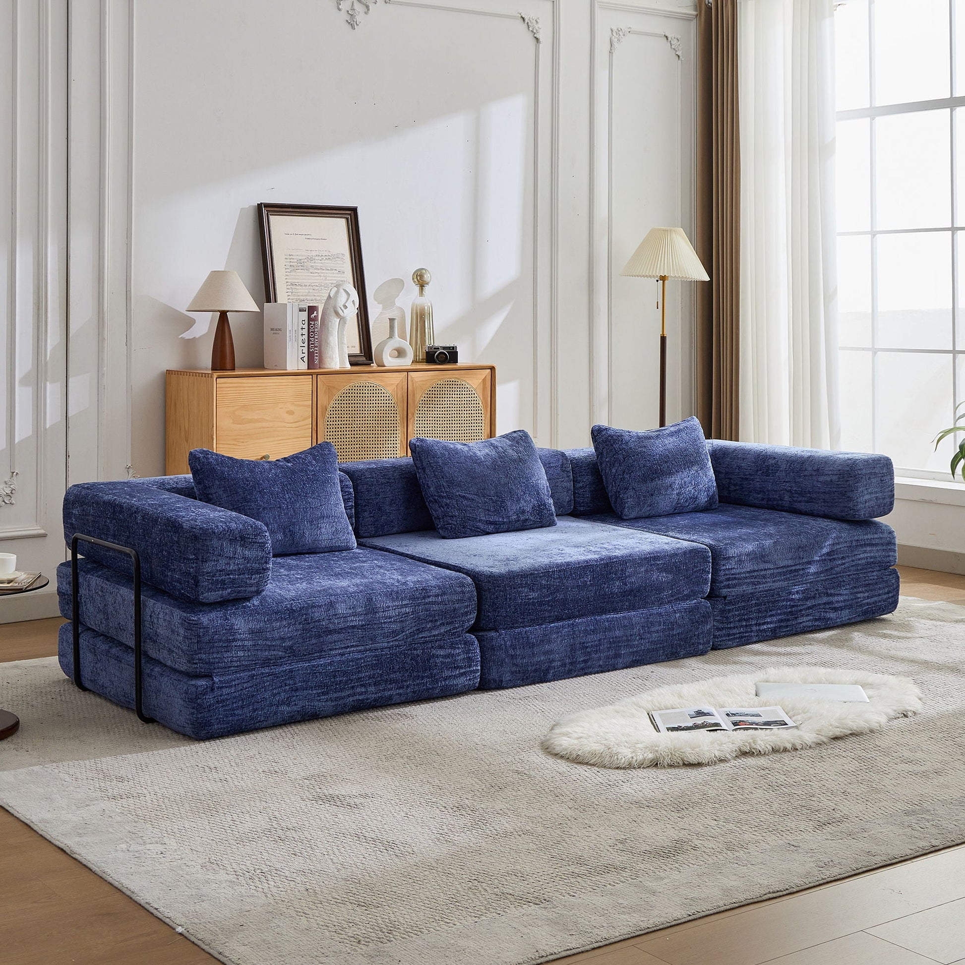 Convertible Floor Sofa Bed, Boneless Modular Sectional Sofa For Living Room Home Essentials