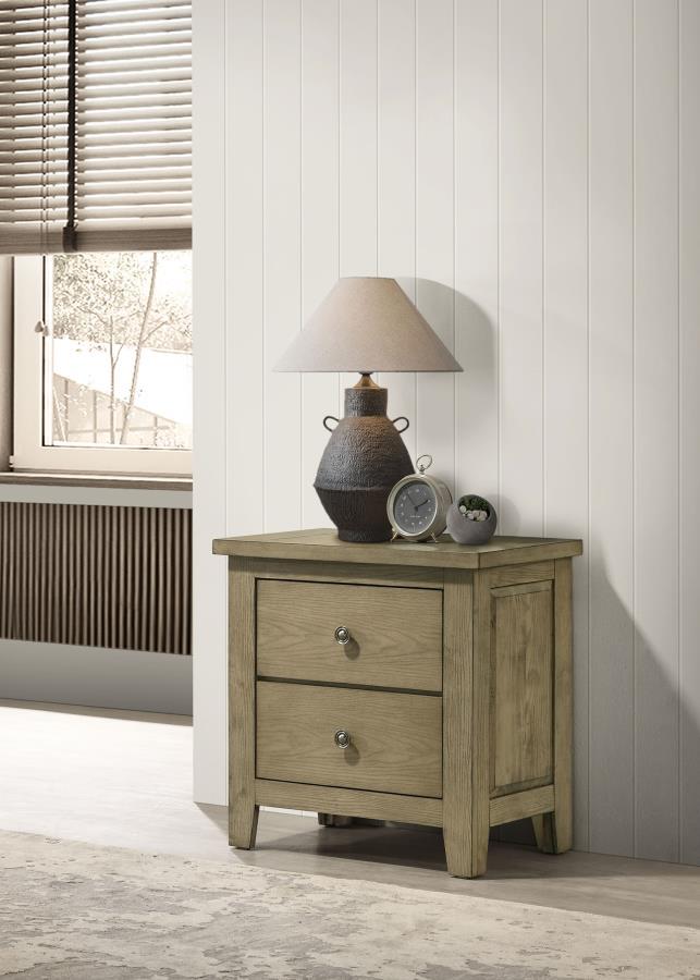 Hazlewood - 2-Drawer Nightstand Bedside Table - Vineyard Oak Coaster Fine Furniture