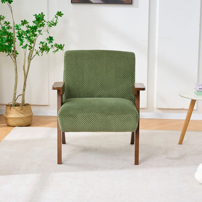 V-Shaped Armrest Accent Chair - Brown / Green Home Essentials