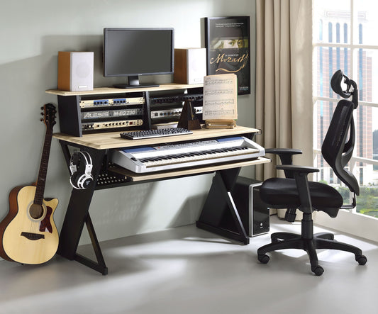 Eleazar - Music Recording Studio Desk - Natural Oak Acme