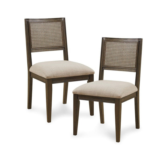 Modern Armless Dining Chair With Cane Back (Set of 2) JLA