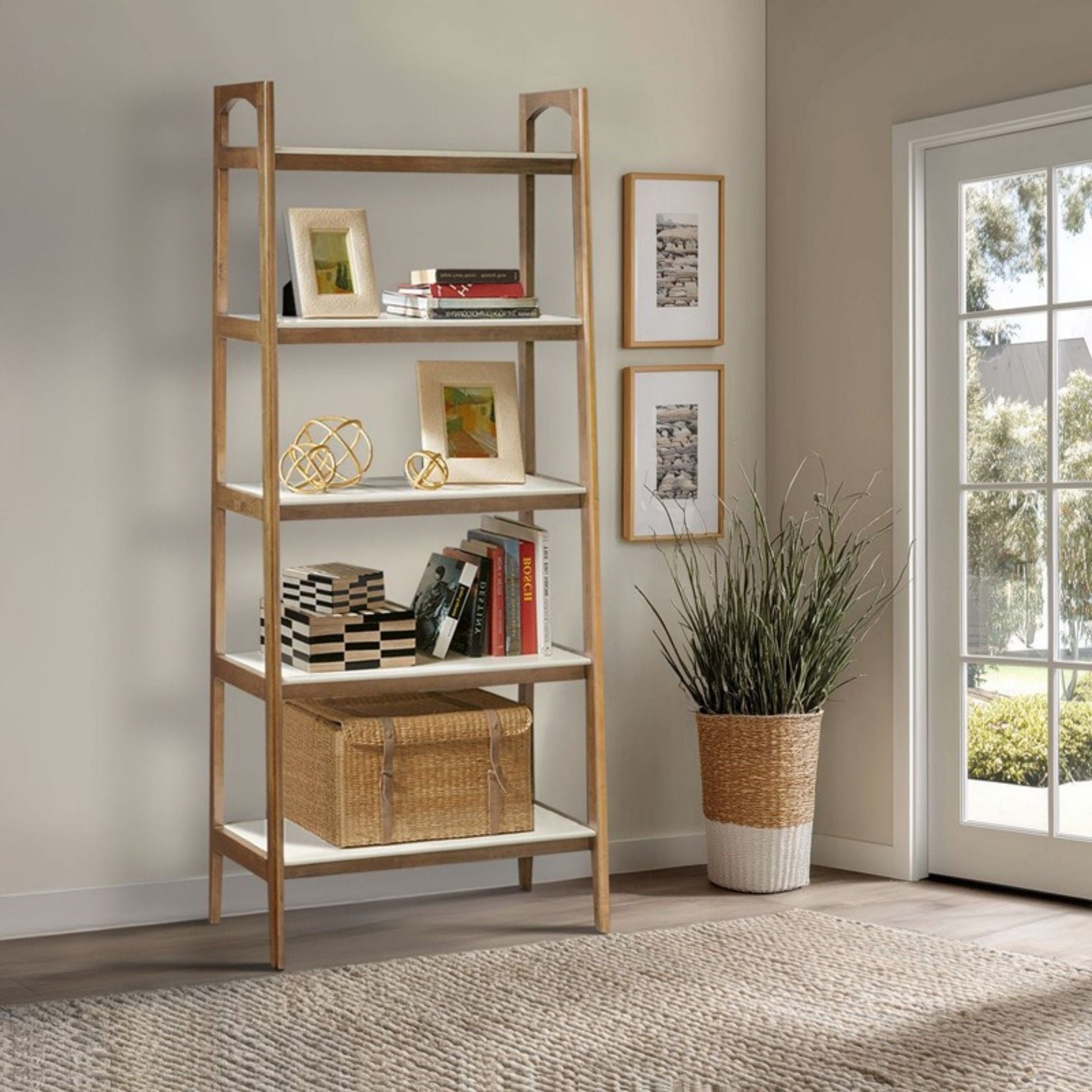 Parker - Bookcase With 5 Shelves - Off White / Natural JLA