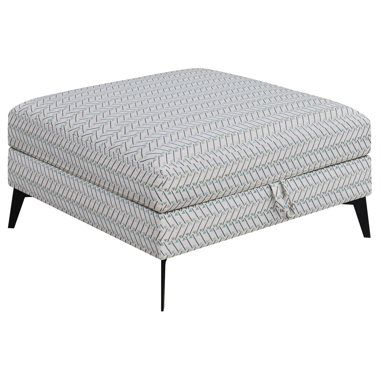 Harrison - Upholstered Storage Ottoman - Gray / Black Furniture Max