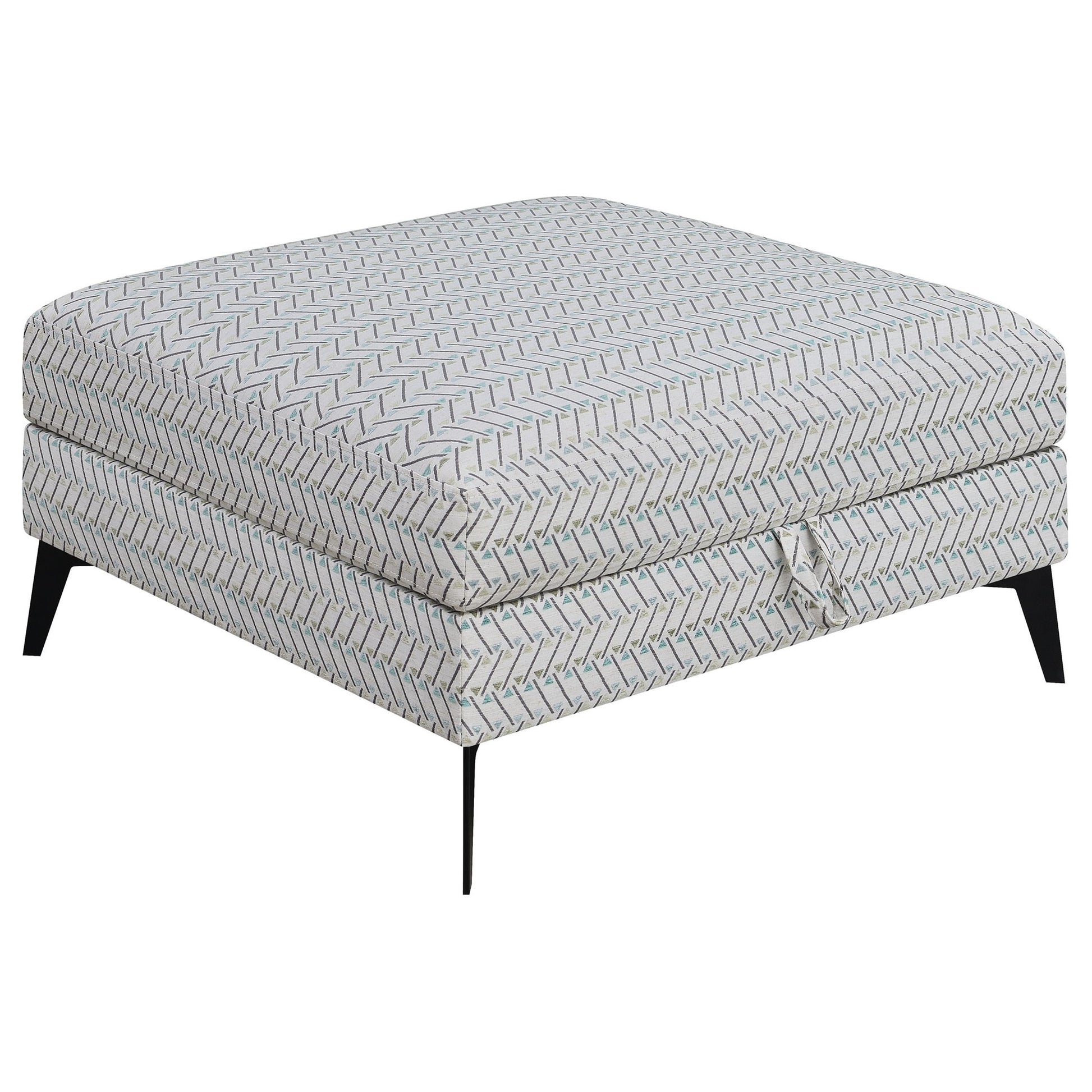 Harrison - Upholstered Storage Ottoman - Gray / Black Furniture Max
