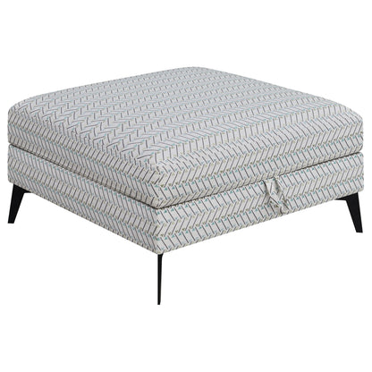 Harrison - Upholstered Storage Ottoman - Gray / Black Furniture Max