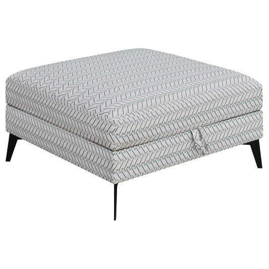 Harrison - Upholstered Storage Ottoman - Gray / Black Furniture Max