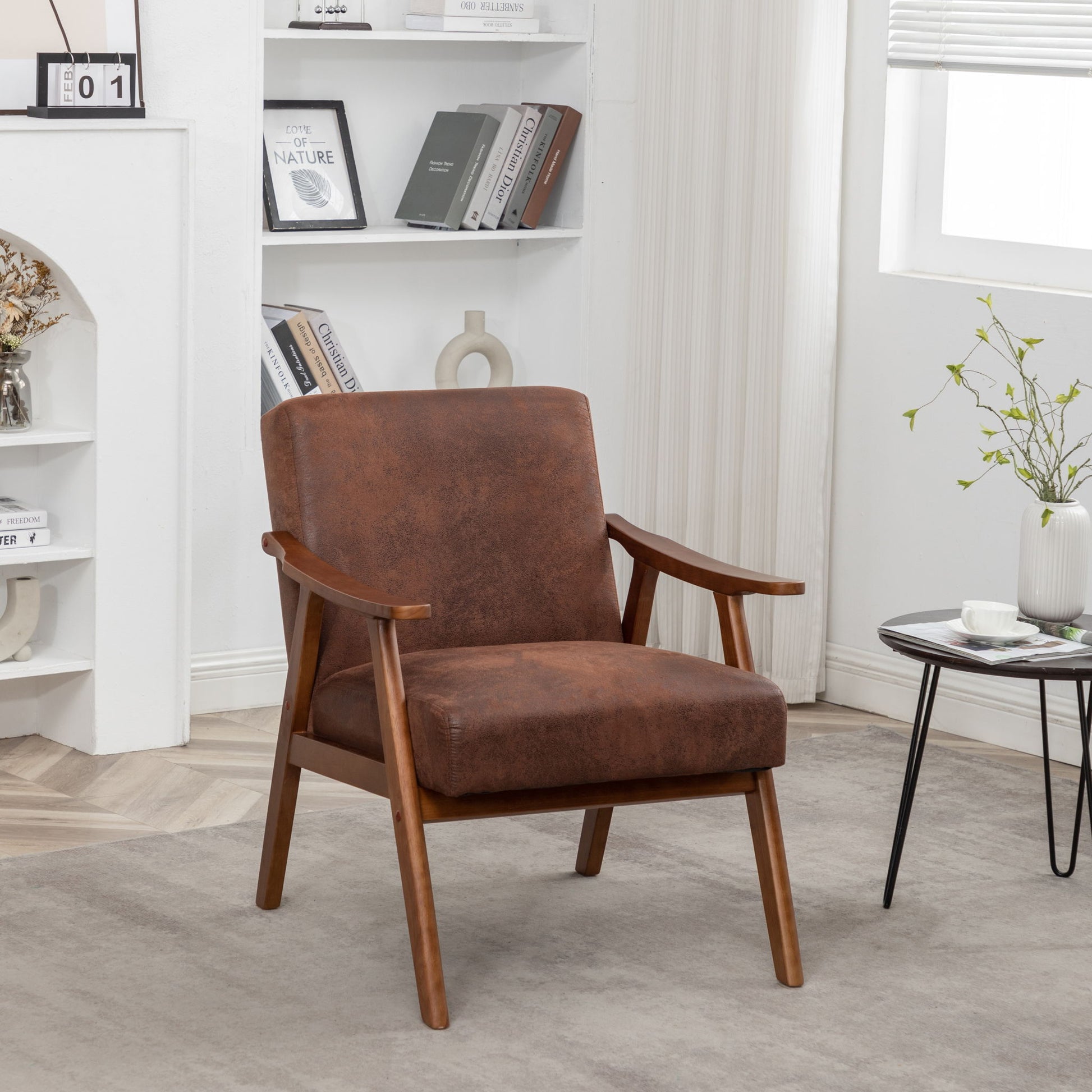 Accent Chair, Classic Mid Century Modern For Extra Seating US Pride