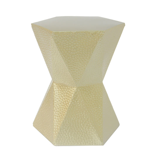Modern Hexagon Side Table With Knockout Pit Texture - Gold Noble House
