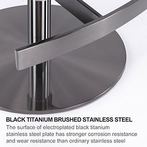 Titanium Stainless Steel Bar Stool, Grade Modern Leather Bar Chair With Backrest, Swivel Adjustable Height For Kitchen Counter And Dining Room Home Essentials