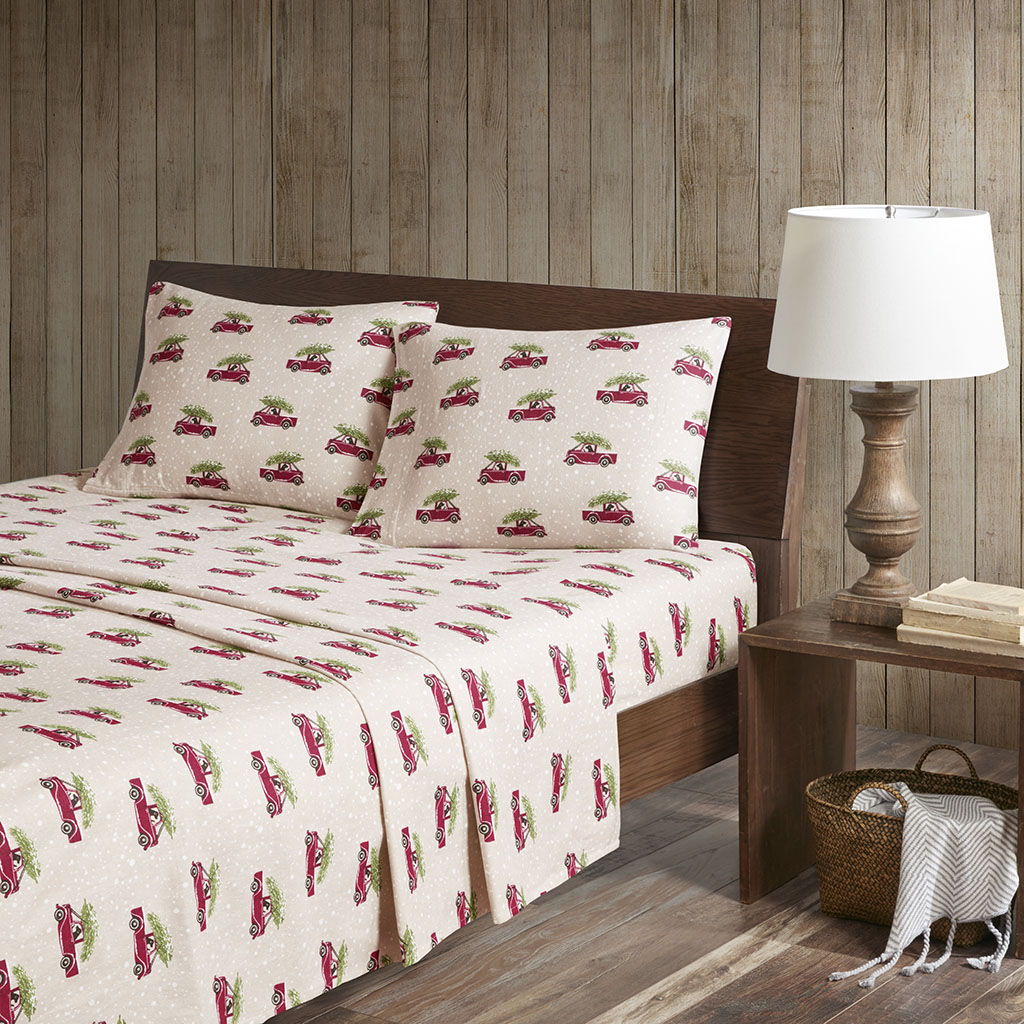 Full Sheet Set - Tan Cars Woolrich