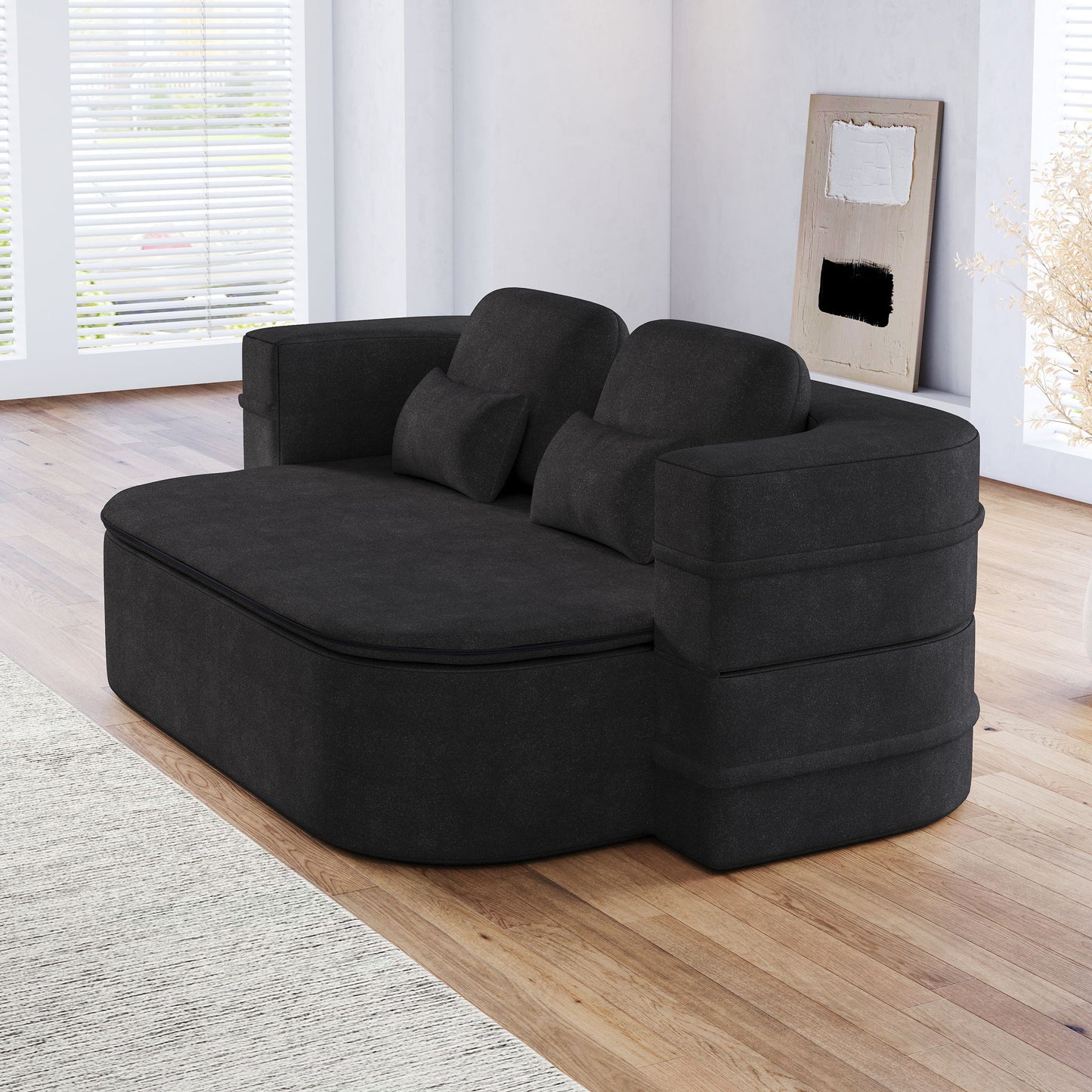 2 In 1 Foldable Sofa Bed With Multi Functional Blanket, Floor Lounge Sofa Home Essentials