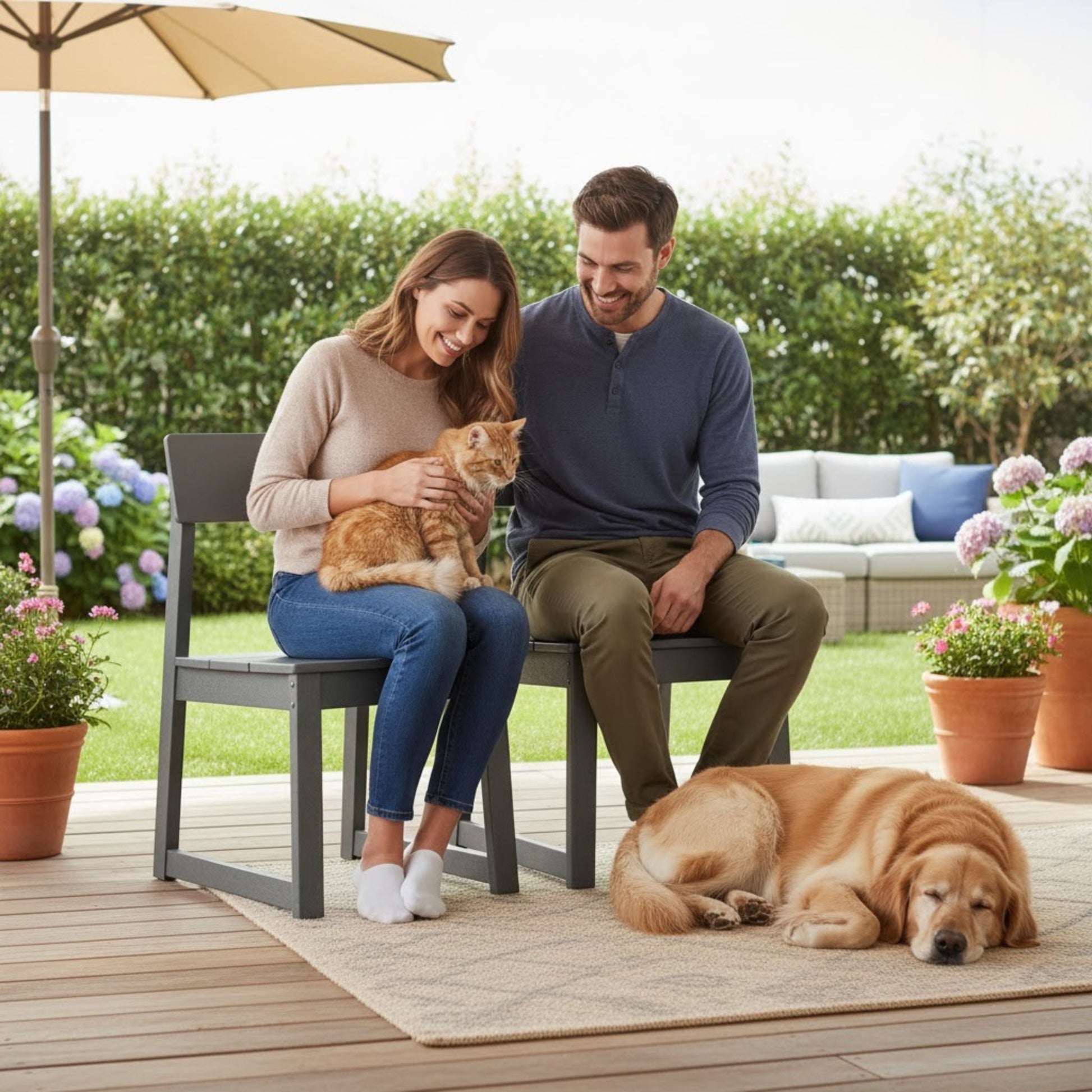 All Weather Patio Dining Chairs (Set of 2) Home Essentials