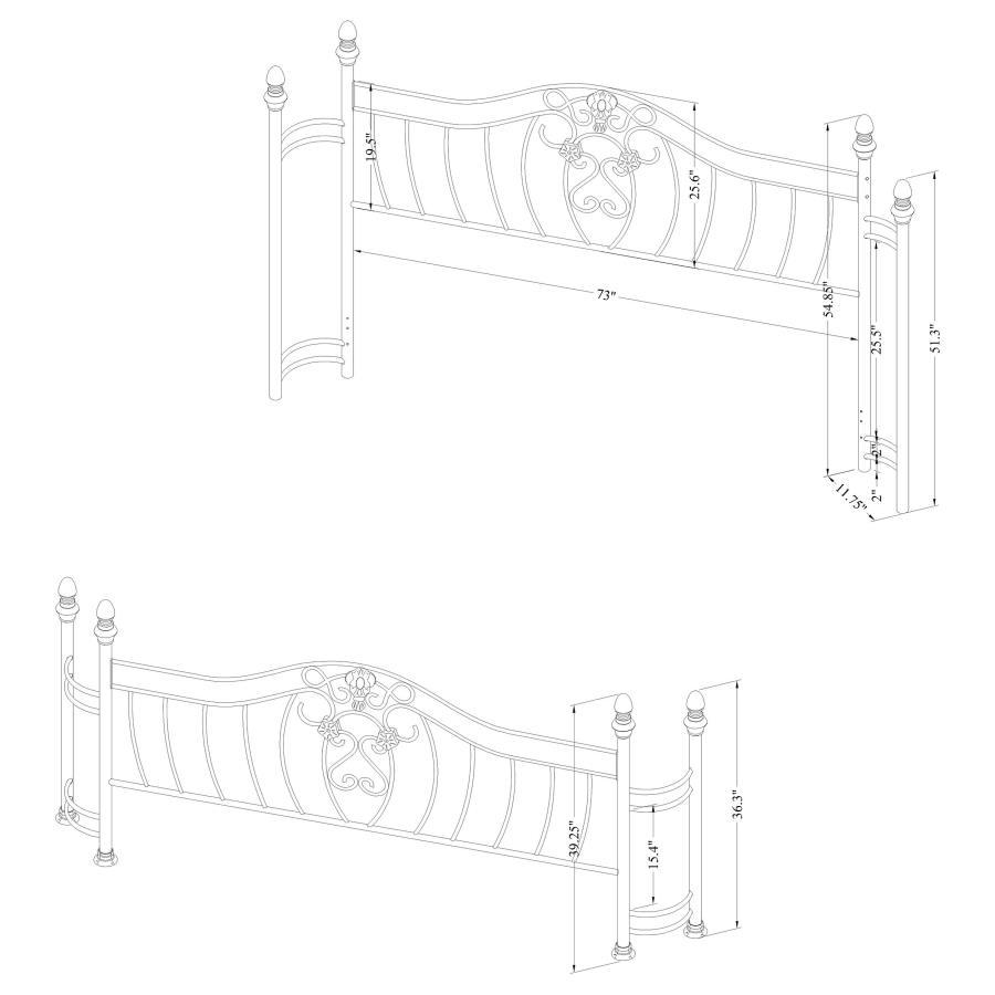 Sydney - Metal Open Frame Bed CoasterEssence