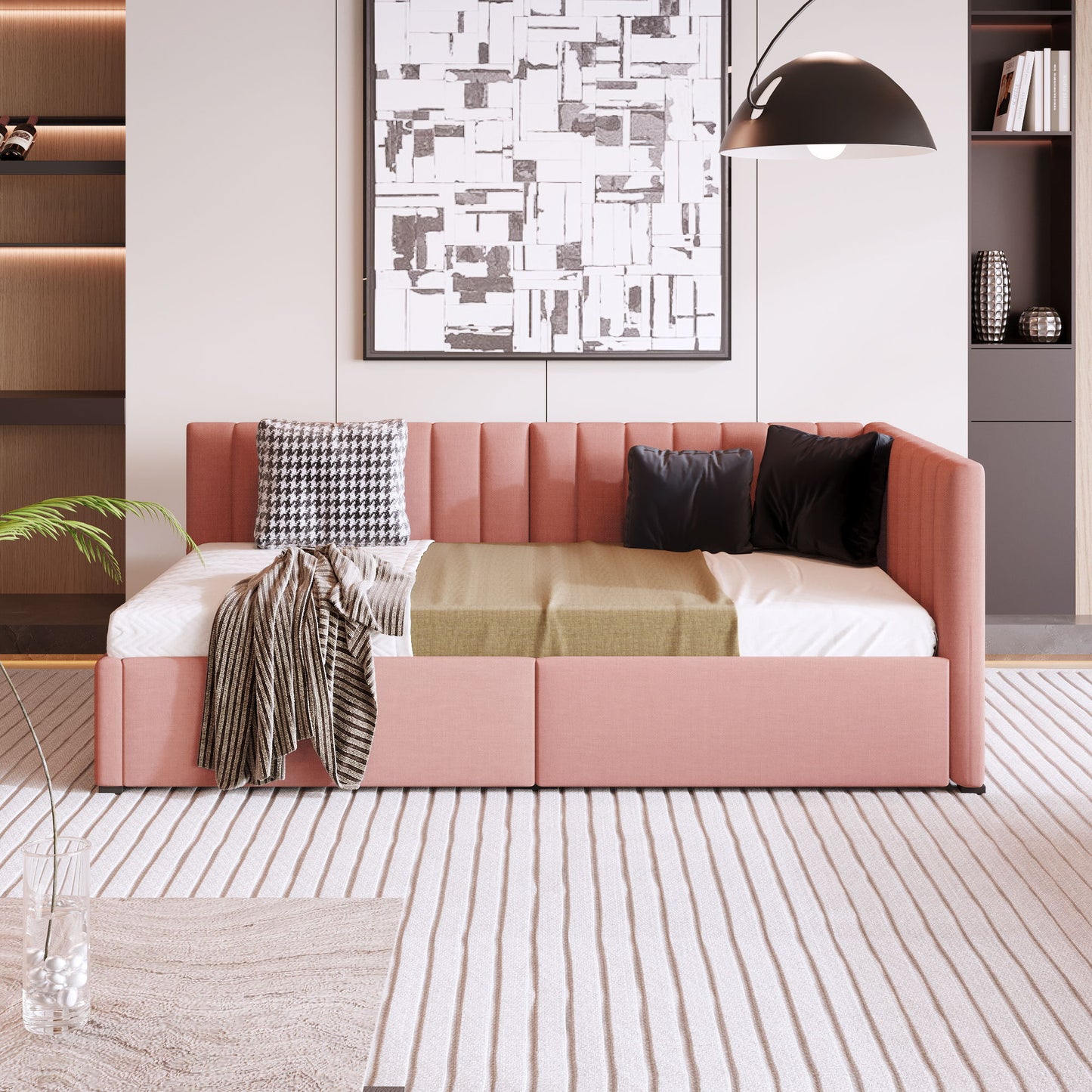 Upholstered Daybed, Sofa Bed Frame, No Box Spring Needed