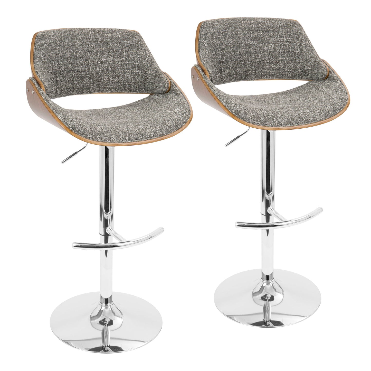 Fabrizzi - Mid Century Modern Adjustable Barstool With Swivel (Set of 2) Lumi Source