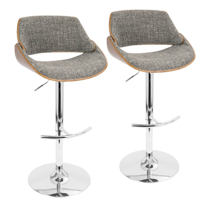 Fabrizzi - Mid Century Modern Adjustable Barstool With Swivel (Set of 2) Lumi Source