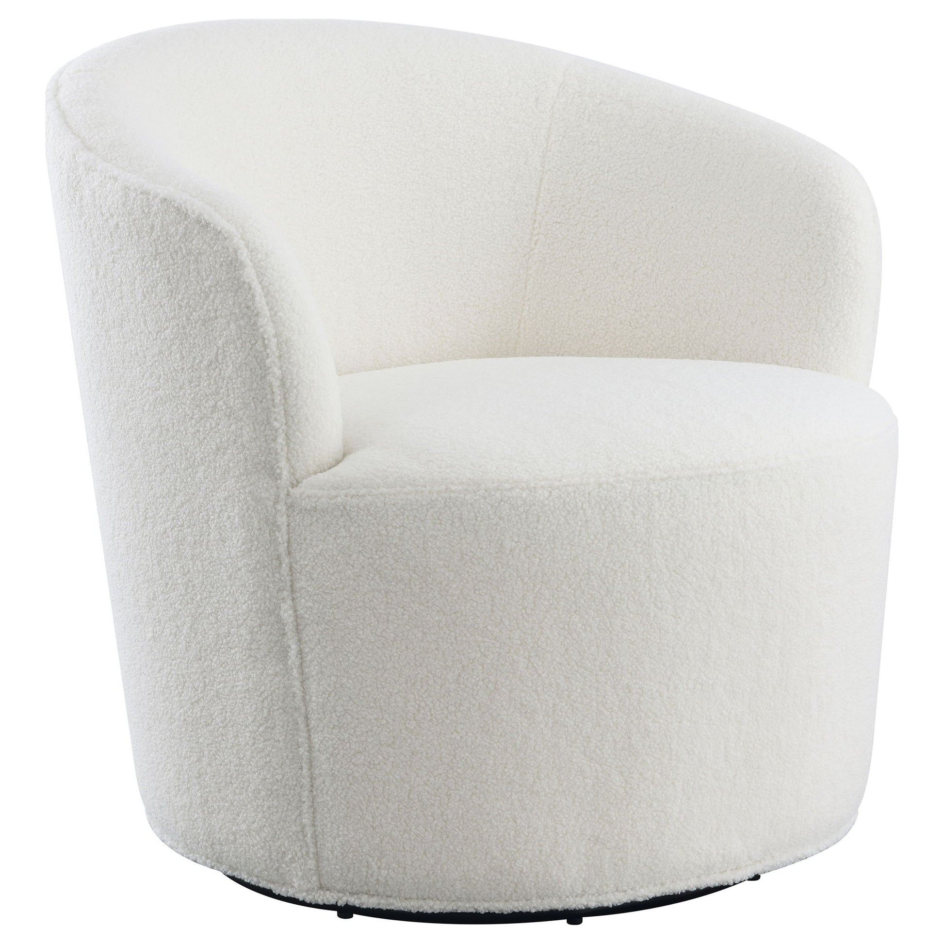 Tempest - Upholstered Barrel Back Swivel Chair - White Furniture Max