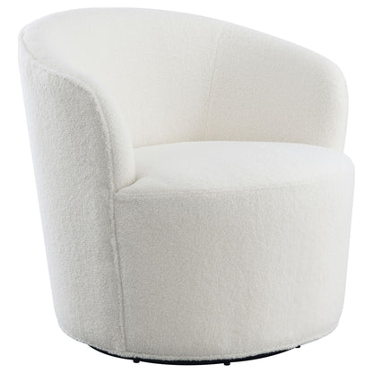 Tempest - Upholstered Barrel Back Swivel Chair - White Furniture Max