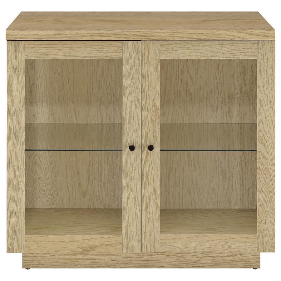 Tilbury - 2-Door Glass Front Accent Display Cabinet - Light Oak Coaster Fine Furniture