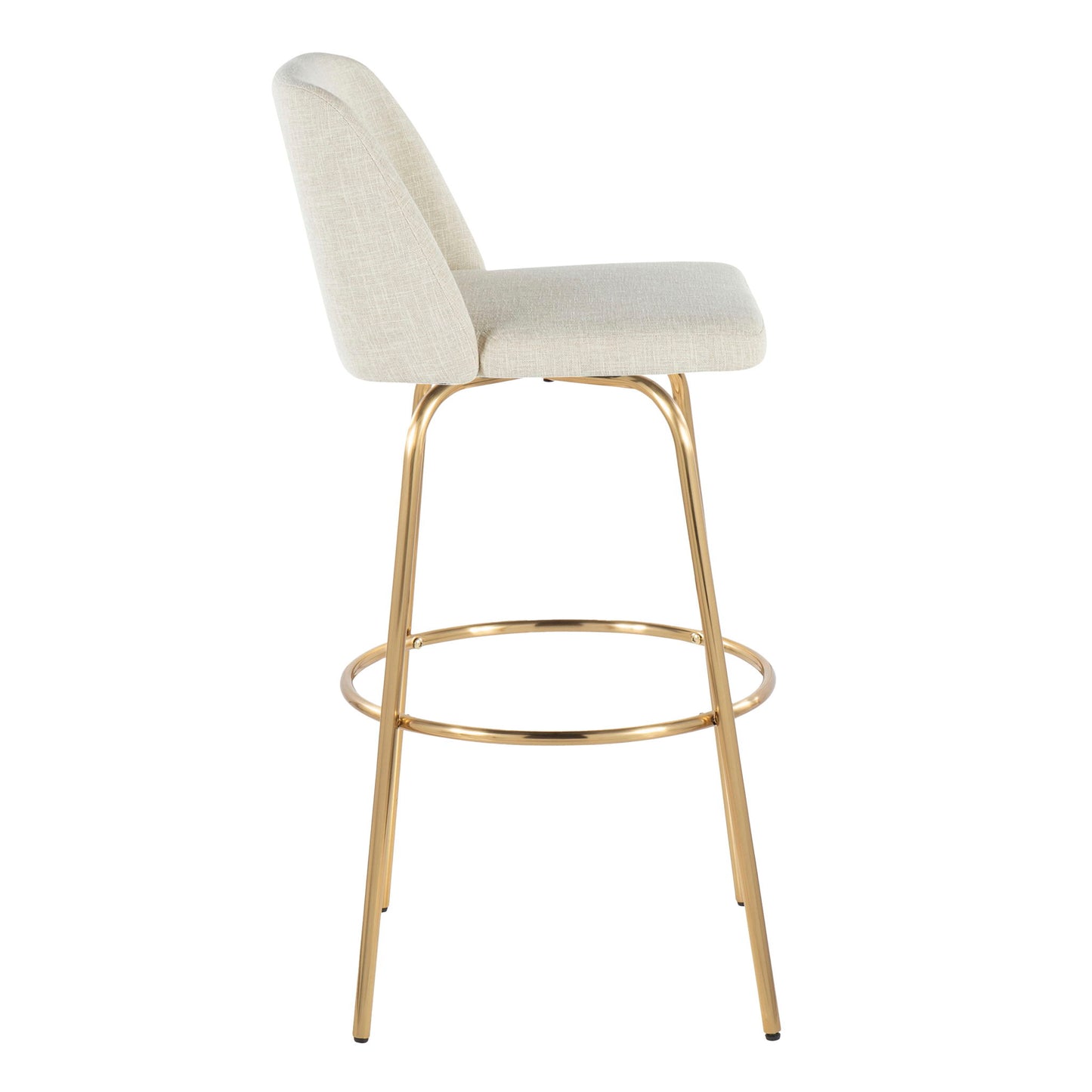 Toriano - Contemporary Fixed Height Barstool With Swivel And Round Footrest (Set of 2) Lumi Source