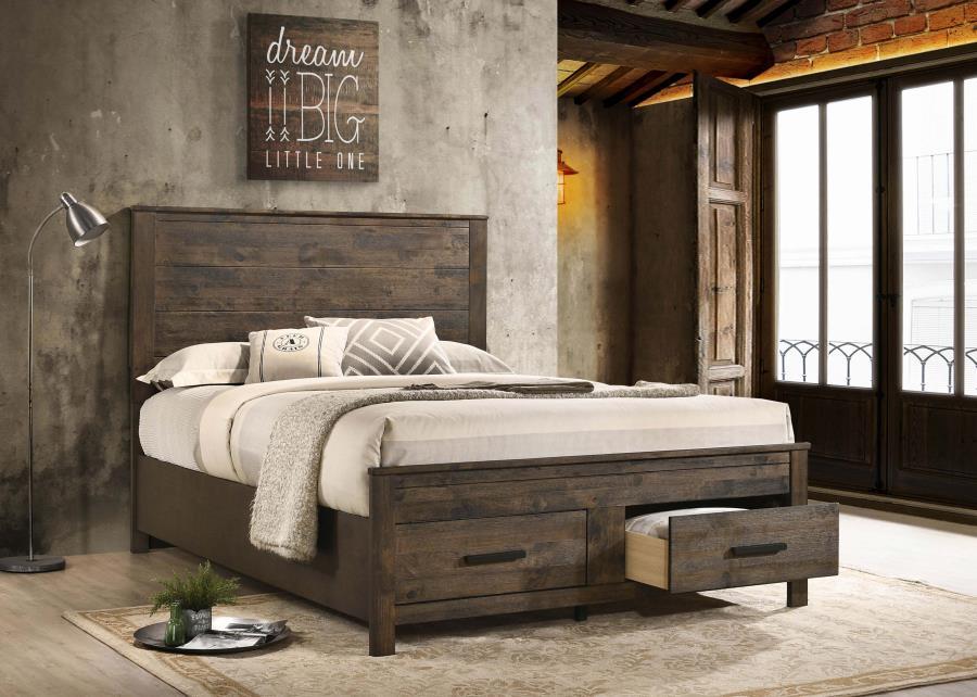 Woodmont - Queen Headboard & Footboard, Box 1 of 3 - Rustic Golden Brown CoasterEveryday
