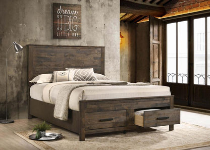 Woodmont - Queen Headboard & Footboard, Box 1 of 3 - Rustic Golden Brown CoasterEveryday
