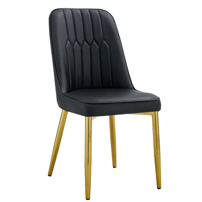 Modern Dining Chairs With Metal Legs And Simple Line Design On Backrest Home Essentials