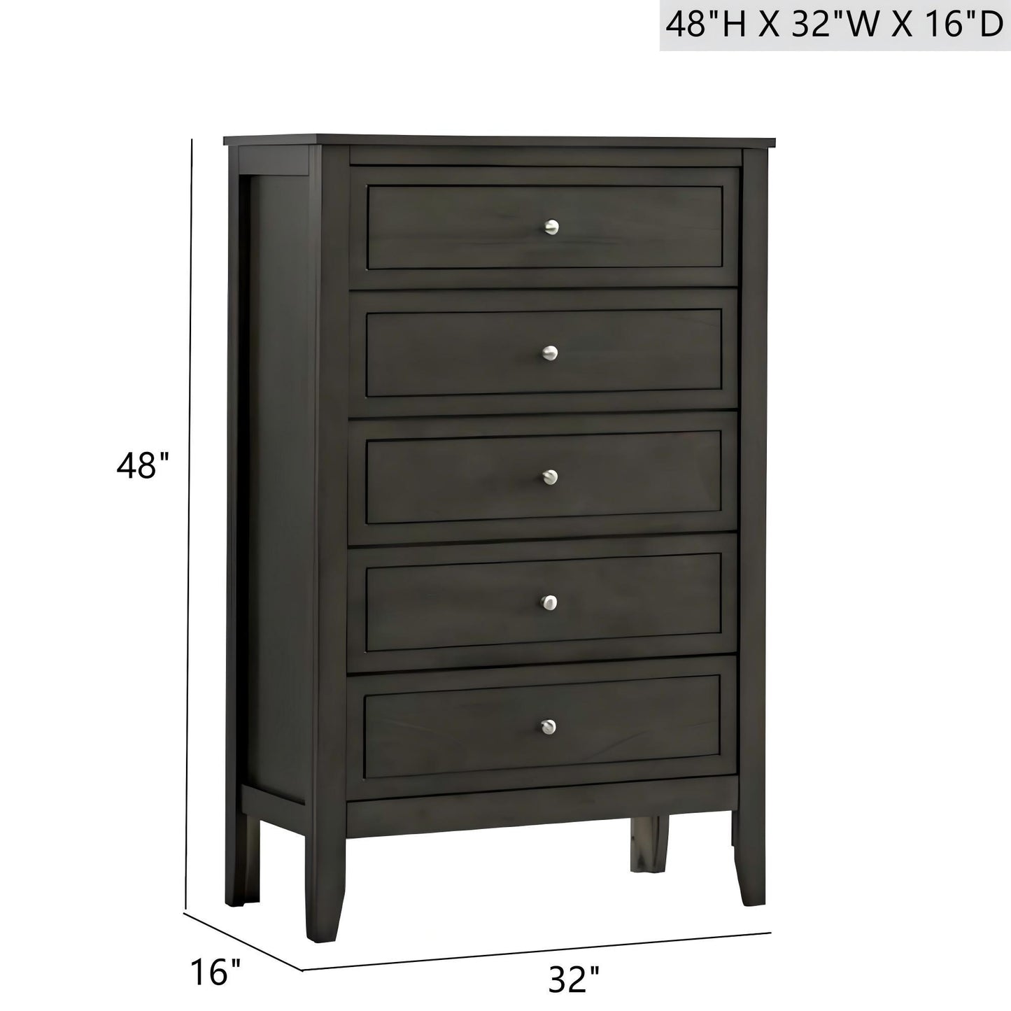 Daniel - Chest, 5 Drawer Storage Unit Glory Furniture