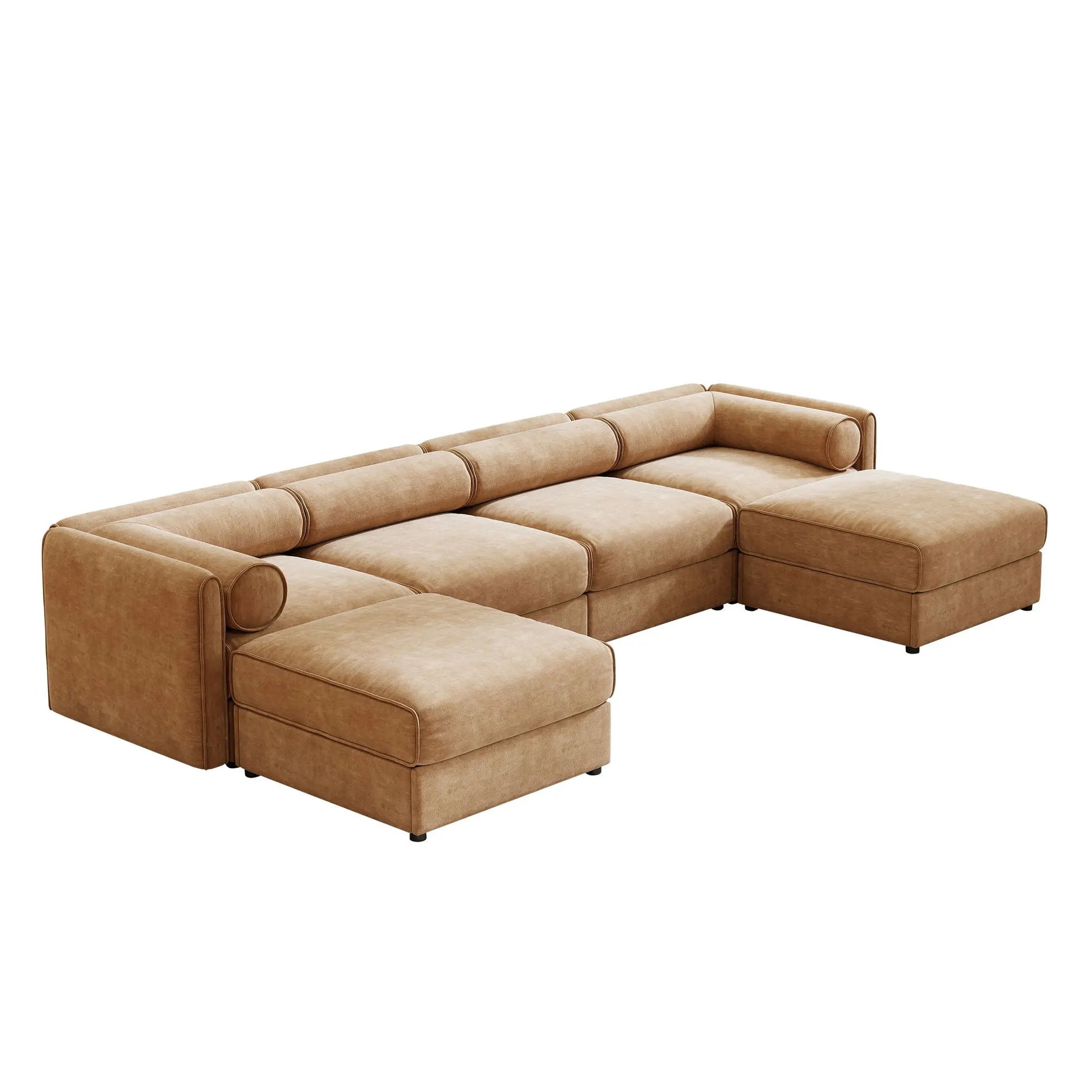 Contemporary Elegant White Chenille Sofa With Storage And Ottoman Home Essentials