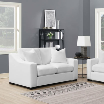Ashlyn - Upholstered Sloped Arm Loveseat - White CoasterElevations