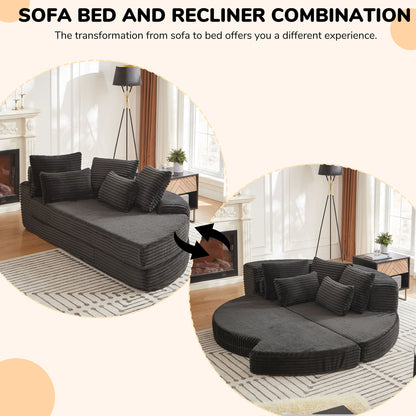 Semi Circular 2 In 1 Sofa Bed With Neck Pillow Home Essentials