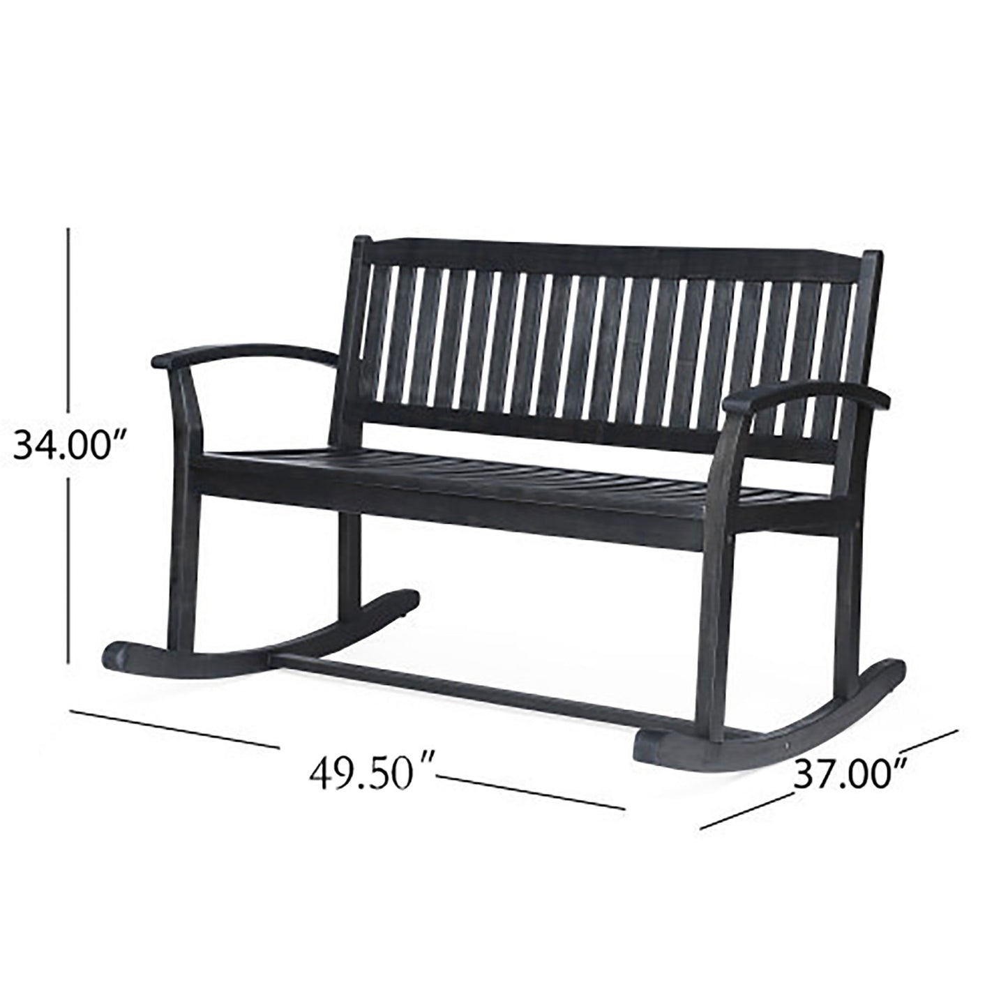 Baxter - Rocking Loveseat - Dark Gray Noble House