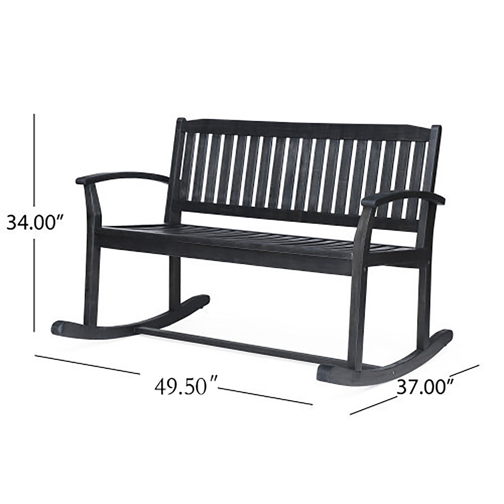 Baxter - Rocking Loveseat - Dark Gray Noble House