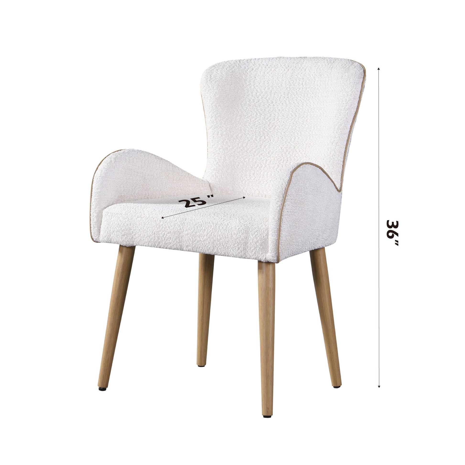 Qwin - Boucle Side Chair (Set of 2) - Beige Acme
